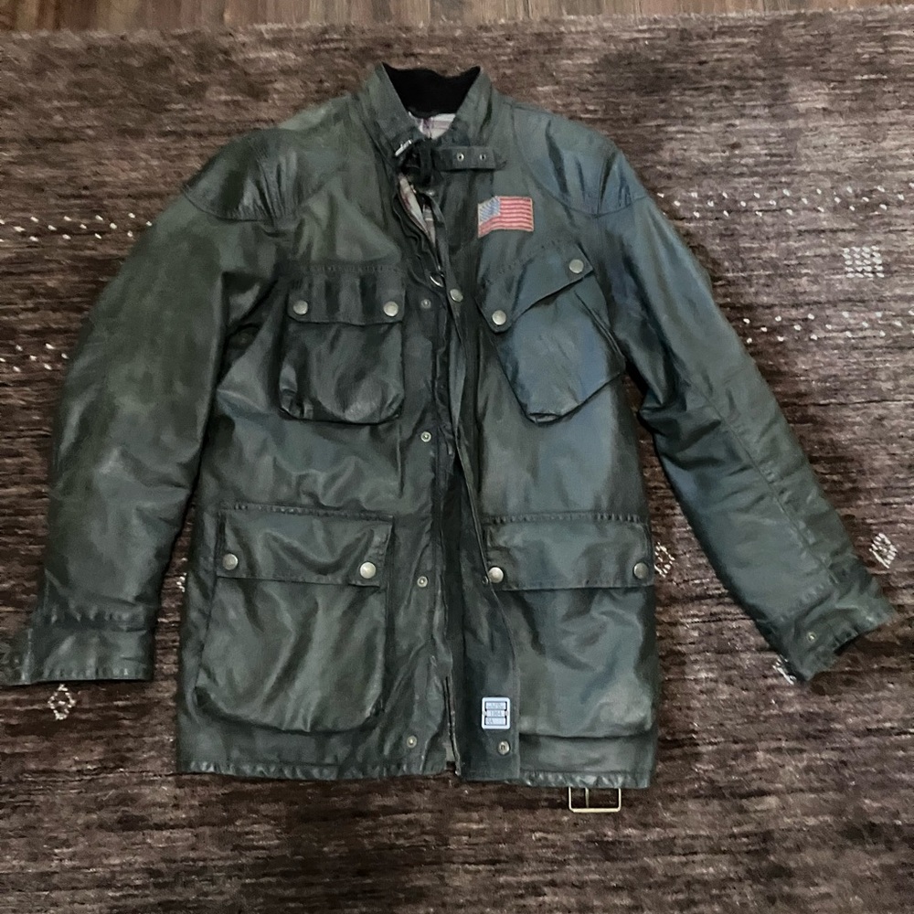 Men's Belstsff Green Waxed Jacket Sz M
